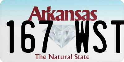 AR license plate 167WST