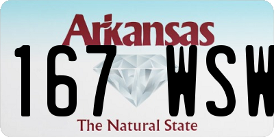 AR license plate 167WSW