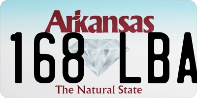 AR license plate 168LBA