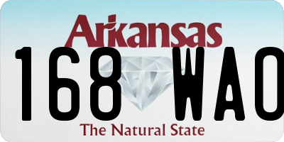 AR license plate 168WAO