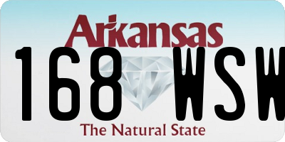 AR license plate 168WSW