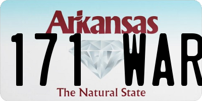 AR license plate 171WAR