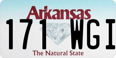 AR license plate 171WGI