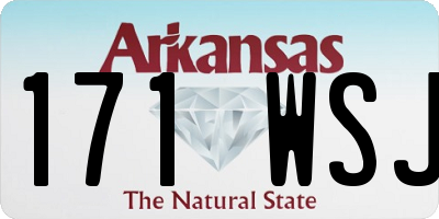 AR license plate 171WSJ