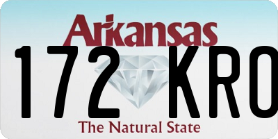 AR license plate 172KRO