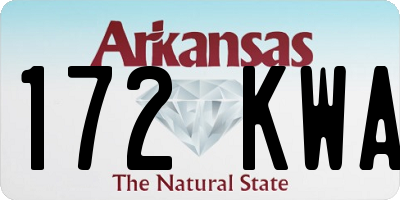 AR license plate 172KWA