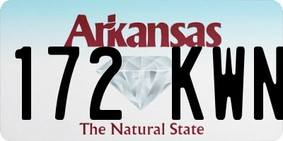 AR license plate 172KWN
