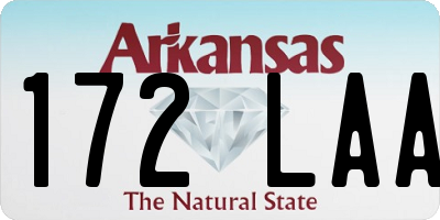 AR license plate 172LAA