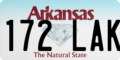 AR license plate 172LAK