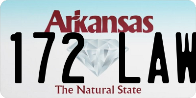 AR license plate 172LAW