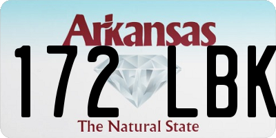 AR license plate 172LBK