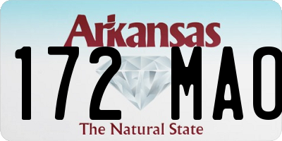 AR license plate 172MAO