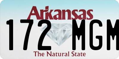 AR license plate 172MGM