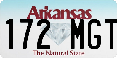 AR license plate 172MGT