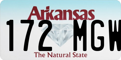 AR license plate 172MGW