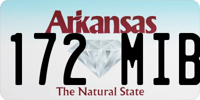 AR license plate 172MIB