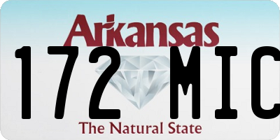 AR license plate 172MIC