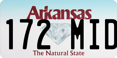 AR license plate 172MID
