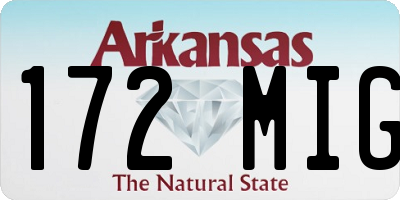 AR license plate 172MIG