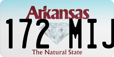 AR license plate 172MIJ