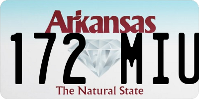 AR license plate 172MIU