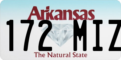 AR license plate 172MIZ