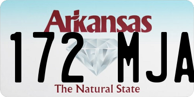 AR license plate 172MJA