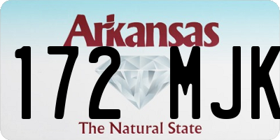AR license plate 172MJK