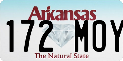 AR license plate 172MOY