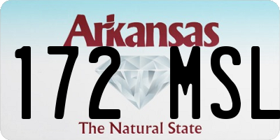 AR license plate 172MSL