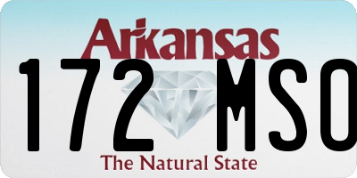 AR license plate 172MSO