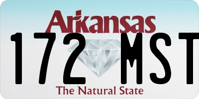 AR license plate 172MST