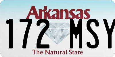AR license plate 172MSY