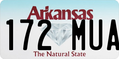 AR license plate 172MUA