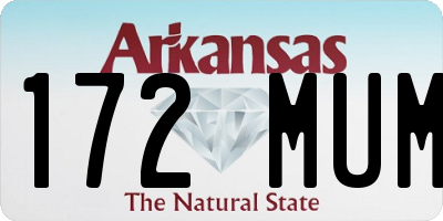 AR license plate 172MUM