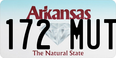 AR license plate 172MUT