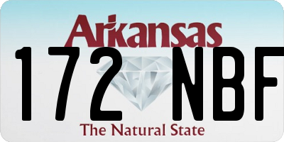 AR license plate 172NBF