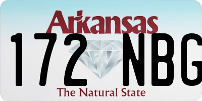 AR license plate 172NBG