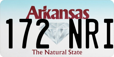 AR license plate 172NRI