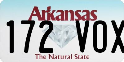 AR license plate 172VOX