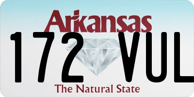 AR license plate 172VUL