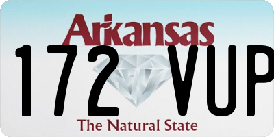 AR license plate 172VUP