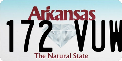 AR license plate 172VUW