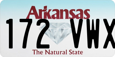 AR license plate 172VWX