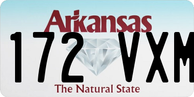 AR license plate 172VXM