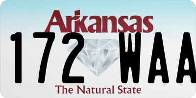 AR license plate 172WAA