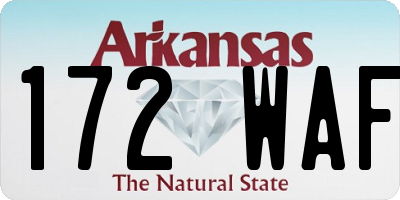 AR license plate 172WAF