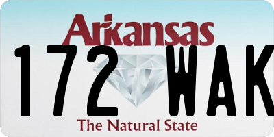 AR license plate 172WAK