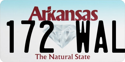 AR license plate 172WAL