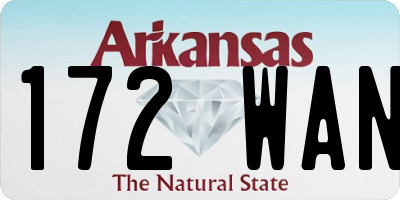 AR license plate 172WAN